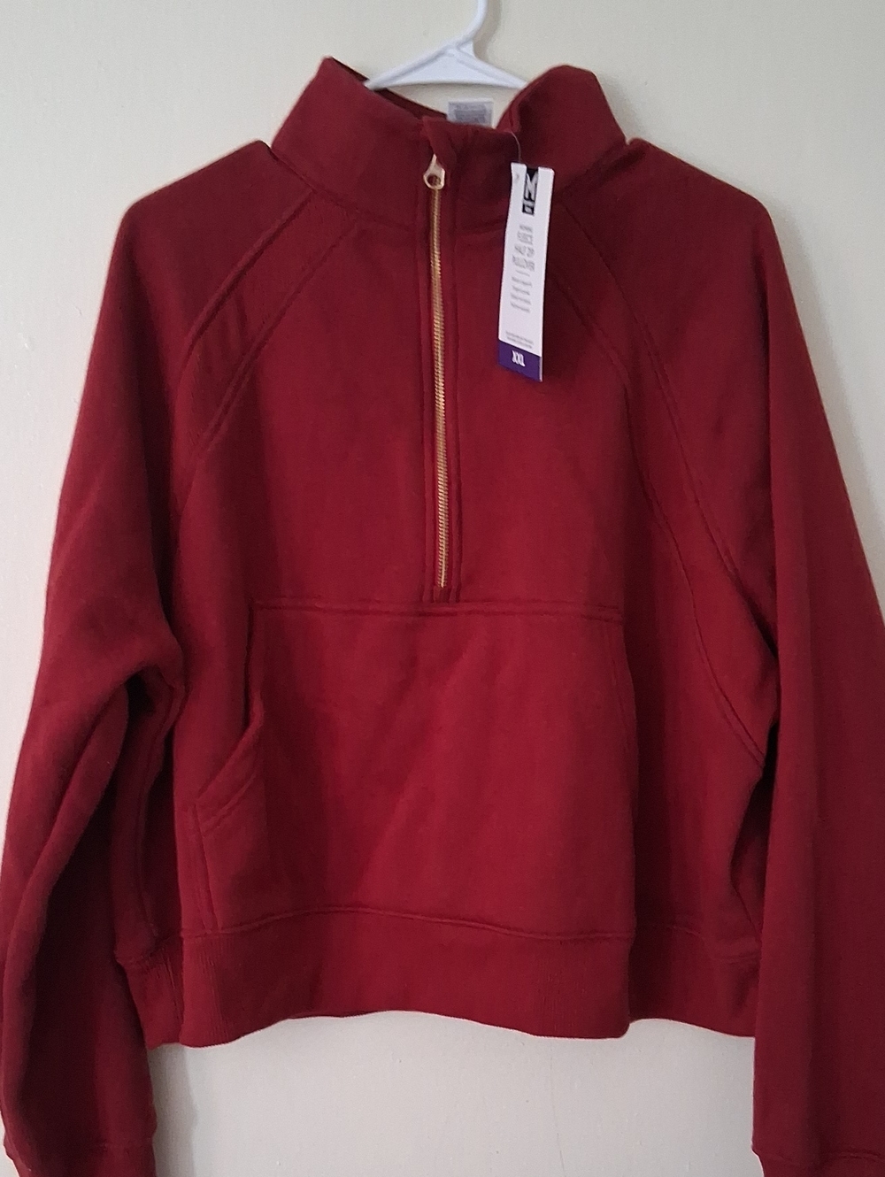 Members Mark Half-Zip Pullover Sweatshirt with Gold Zipper